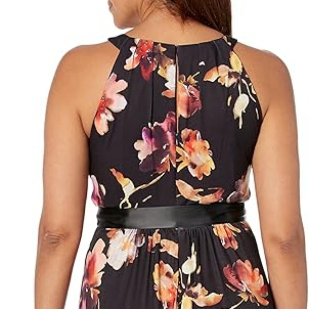 SLNY Floral Halter Maxi Dress | Size 12 | Sleeveless - Picture 2 of 9